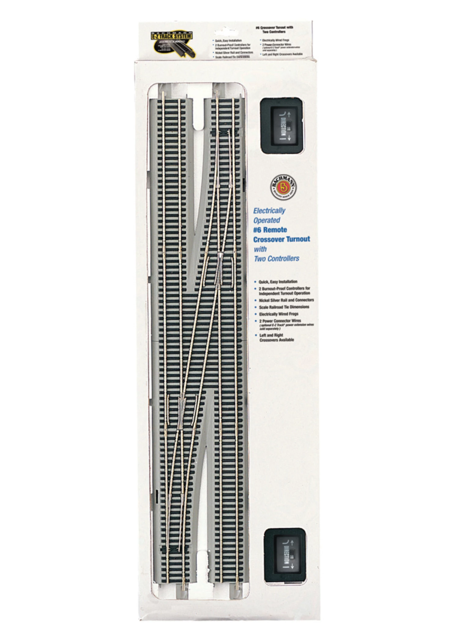 Bachmann 44576 - #6 Remote Crossover Turnout - Right - HO Scale EZ Track 3 Bachmann 44576 - #6 Remote Crossover Turnout - Right - HO Scale EZ Track