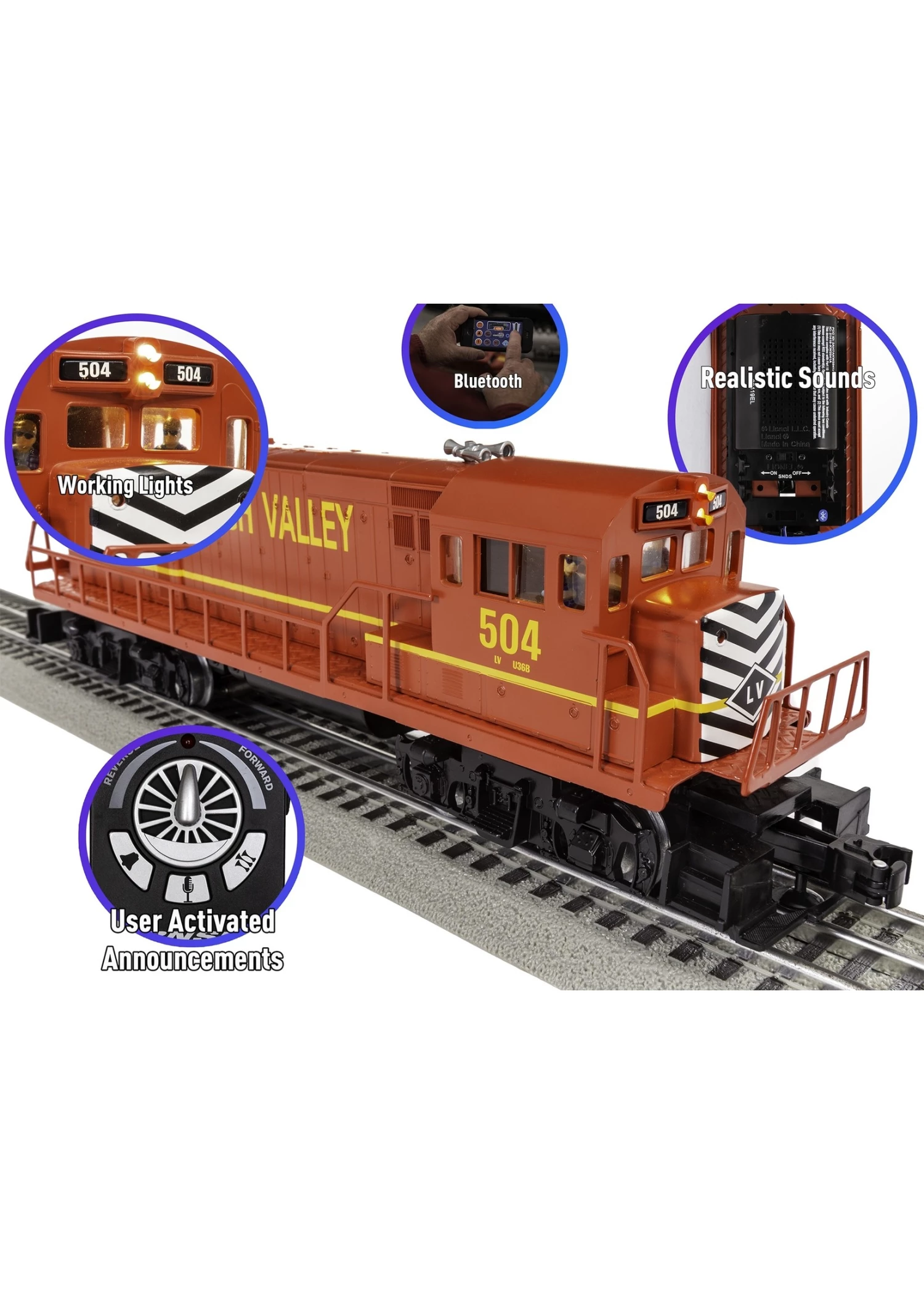 Lionel Lehigh Valley U36B Freight - LionChief Ready to Run Train Set 6 Lionel Lehigh Valley U36B Freight - LionChief Ready to Run Train Set - Image 4