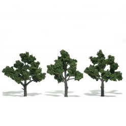 Woodland Scenics TR1510 - Ready Made Trees, Medium Green 4-5" (3)