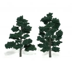 Woodland Scenics TR1517 - Ready Made Trees, Dark Green 6-7" (2)