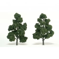 Woodland Scenics TR1518 - Ready Made Trees, Medium Green 7-8" (2)